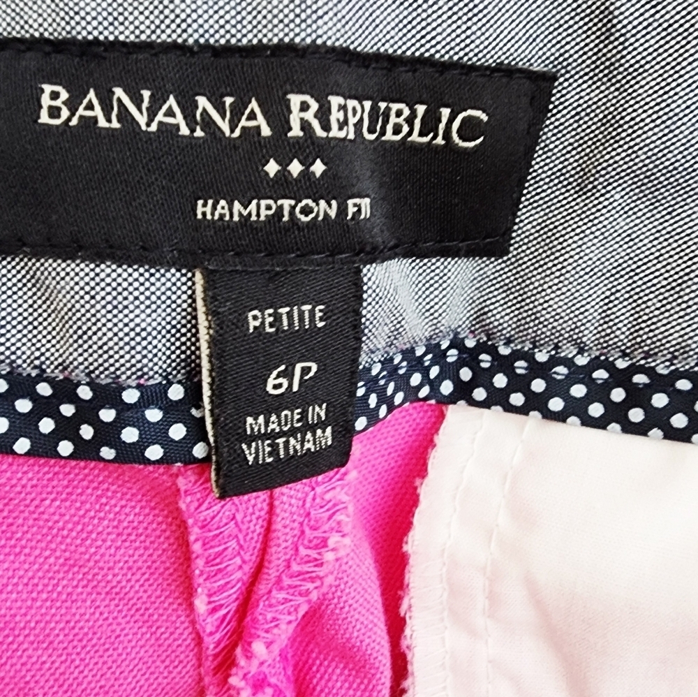 BANANA REPUBLICA HAMPTOM FIT HOT PINK CROPPED PANTS WOMENS SZ 6 petite - Picture 6 of 11